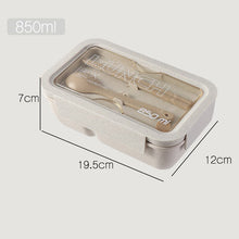 Load image into Gallery viewer, 1100ml Healthy Material Lunch Box Wheat Straw Japanese-style Bento Boxes Microwave Dinnerware Food Storage Container