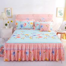 Load image into Gallery viewer, Floral Home Bed Skirts Sanding Elegant Lace Decorated Bedroom Non-Slip Mattress Cover Skirt Bedspreads Bed Two-Layer Cover
