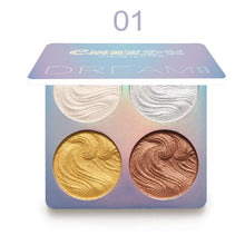 Load image into Gallery viewer, 4 Colors Face Highlighter Palette Bronzer Contouring Highlight Powder Makeup Face Shimmer Shine High Lighter Maquillaje