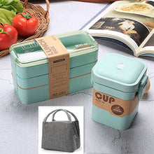Load image into Gallery viewer, 900ml Healthy Material Lunch Box 3 Layer Wheat Straw Bento Boxes Microwave Dinnerware Food Storage Container Lunchbox
