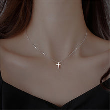 Load image into Gallery viewer, 🌹 Silver Color Stainless Steel Jewelry Necklace Cross Pendant Necklace for Women Crucifix Christianity Jesus Necklace Chains
