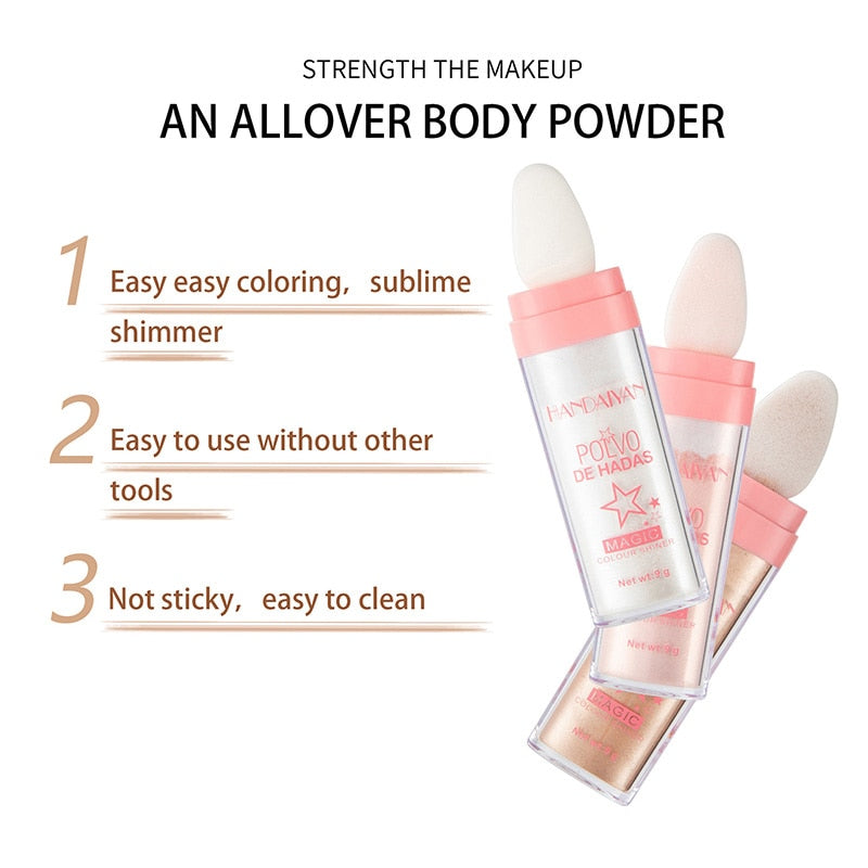 3 Colors Highlighter Powder Polvo De Hadas Fairy Highlight Glitter  Face Makeup Brighten Beauty Shimmer Glow For Face Body New