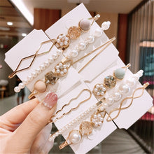 Load image into Gallery viewer, 3PCS\Set Korean Style Pearl Hair Clip Geometric Metal Hair Pins With Rhinestones Hairpin Women&#39;s Hair Accessories Gifts for Girl