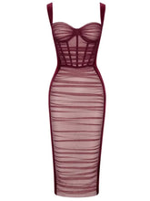 Load image into Gallery viewer, sealbeer A&amp;A Elegant Two Layer Mesh Midi Sleeveless Bodycon Dress