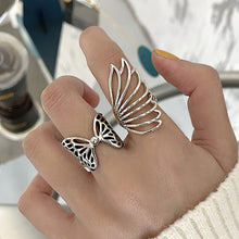 Load image into Gallery viewer, Foxanry Silver Color Party Rings New Fashion Creative Hollow Butterfly Wings Wedding Bride Jewelry Gifts for Women