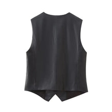 Load image into Gallery viewer, sealbeer A&amp;A Black Faux Leather Waistcoat