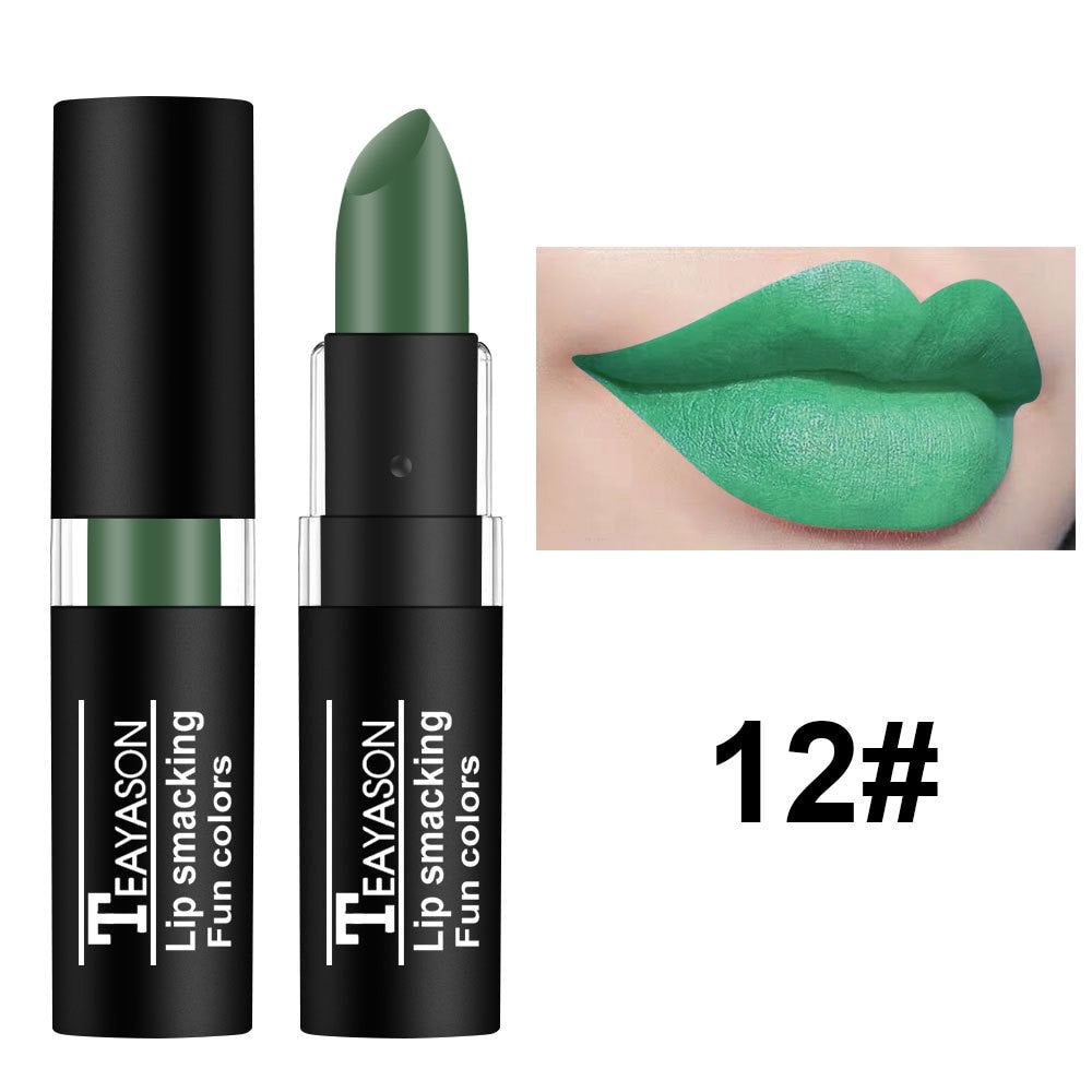 Brand Black Lipstick Retro Dark Color Lipsticks Matte Waterproof Blue Vampire Color Holloween Party Makeup Maquillaje Lip Pencil