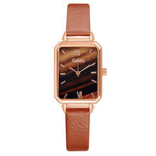 Load image into Gallery viewer, Elegant Women Watches Fashion Square Ladies Quartz Watch Bracelet Set Green Dial Simple Rose Gold Mesh Simple Watches Clock East