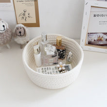 Load image into Gallery viewer, INS Nordic Cotton Rope Storage Baskets Woven Desktop Sundries Kids Toys Organizer Box Baby Dirty Clothes Laundry Basket Hamper