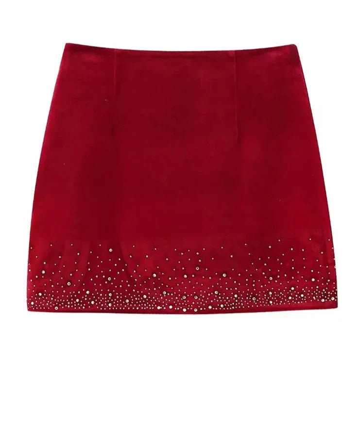 sealbeer A&A Sequined Velvet Mini Skirt