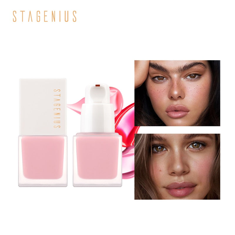 STAGENIUS Makeup Blusher for Face Oil-control Long-lasting 6 Colors Silky Natural Contour Liquid Cheek Blush