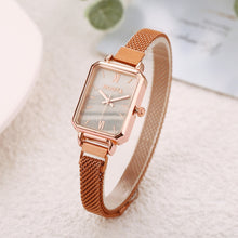 Load image into Gallery viewer, Hot New Dropshipping Fashion Women Green Watch Green Dial Luxury Ladies Scale Watches Simple Rose Gold Mesh Female Quartz Clock