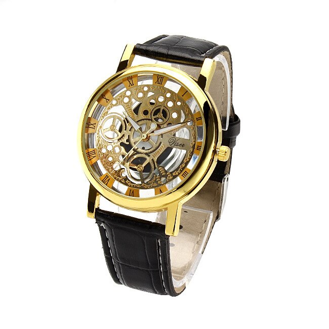 Punk Skeleton Round Dial Leather Strap  Watch for Women Trendy Casual Simple Wrist Accessories
