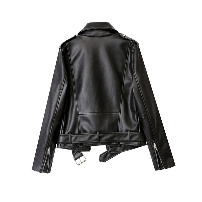 sealbeer A&A Belted Faux Leather Jacket
