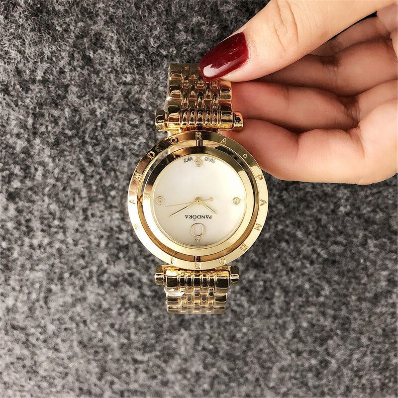 Luxury brand Quartz Wrist Dress Women Watches Silver Bracelet Ladies Watch Stainless Steel Clock Casual pandoraes Watch 18