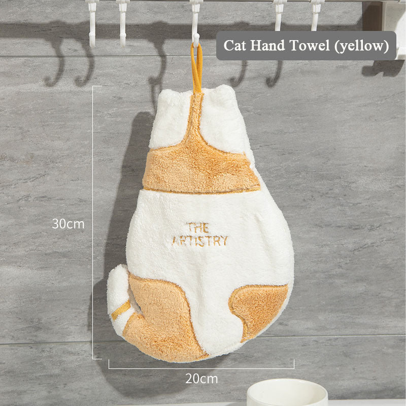 Cute Cat Hand Towel For Child Super Absorbent Microfiber Kitchen Towel High-efficiency Tableware Cleaning Towel Kitchen Tools Ne