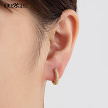 Load image into Gallery viewer, SIPENGJEL Korea Gold Color Circle Hoop Earrings For Women Small Hoops Ear Piercing Earrings Jewelry Pendientes Mujer aretes