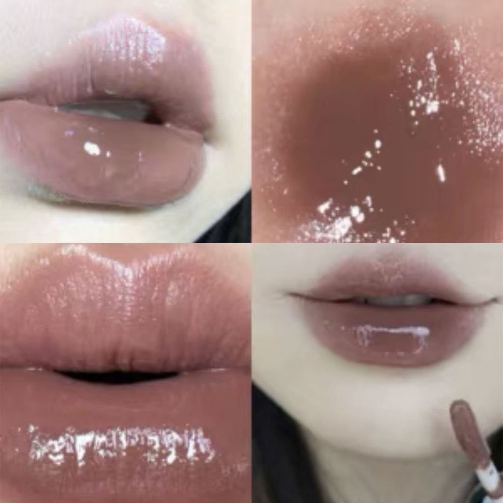 Galaxy Gray Mirror Water Lip Gloss Lip Glaze Shimmer Glass Lip Oil Liquid Lipstick Waterproof Moisturizing Matte Lip Balm Makeup