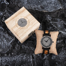 Load image into Gallery viewer, BOBOBIRD High Quality Rock Watches Natural Stone Watch Men Wooden Strap Top Japanese Quartz Movement Handmade Wristwatch For Man