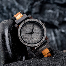 Load image into Gallery viewer, BOBOBIRD High Quality Rock Watches Natural Stone Watch Men Wooden Strap Top Japanese Quartz Movement Handmade Wristwatch For Man