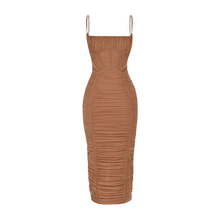 Load image into Gallery viewer, sealbeer A&amp;A Luxe Ruched Corset Maxi Dress