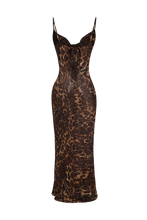 Load image into Gallery viewer, sealbeer A&amp;A Mesh Leopard Print Bodycon Maxi Dress